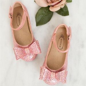 Joyfolie NWT $58 Mariam Sparkle Pink w/Bow Size 2 Dress Easter Shoes